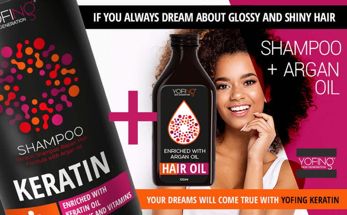 Yofing Keratin Shampoo Repair Hair Formula With Argan Oil - effective hair restoration and smoothing
